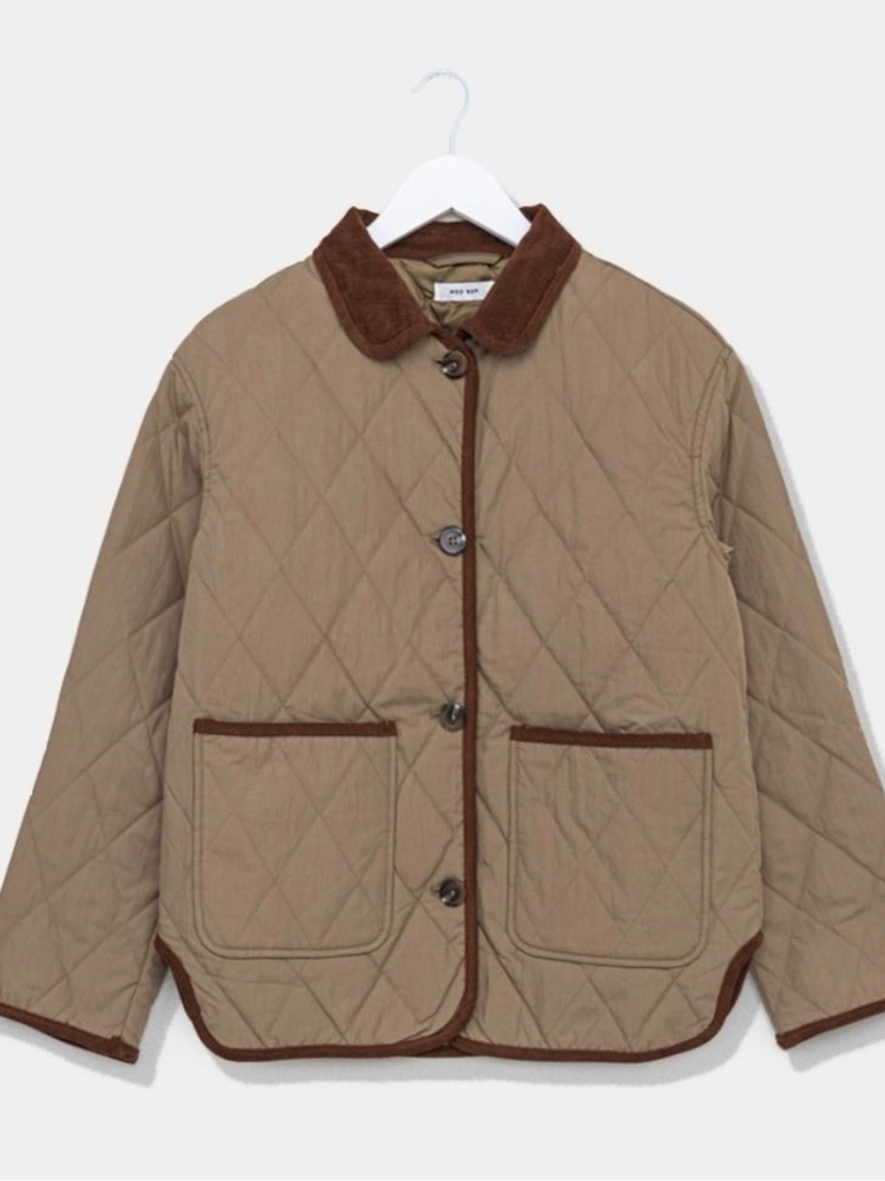 Mod Ref Quilted Deana Barn Jacket with Brown Trim - Picture 2 of 5